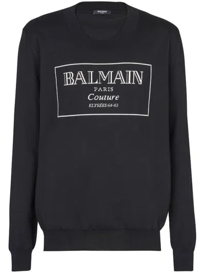 Balmain High Fashion Knit Sweater In Black