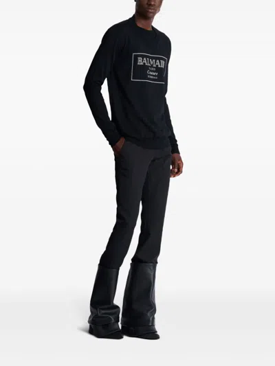 Balmain High Fashion Knit Sweater In Black