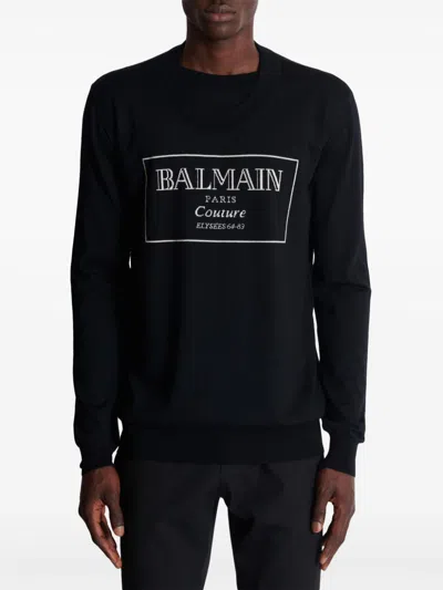 Balmain High Fashion Knit Sweater In Black
