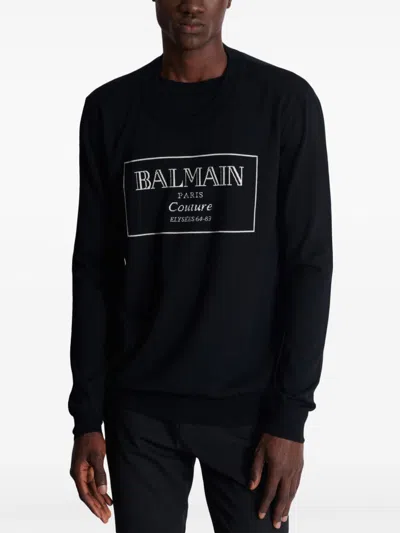 Balmain High Fashion Knit Sweater In Black