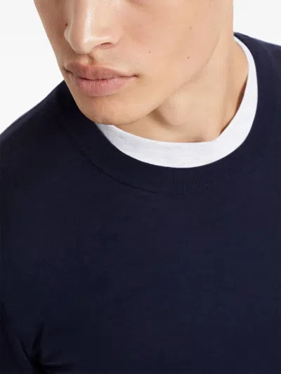 Brunello Cucinelli Crew Neck Jumper In Blue