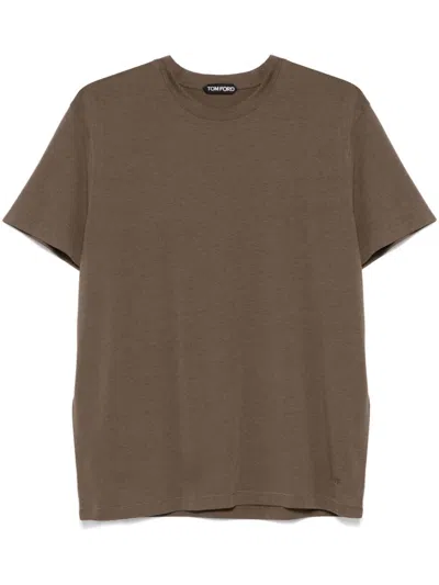 Tom Ford Regular Fit T-shirt In Lyocell And Cotton
