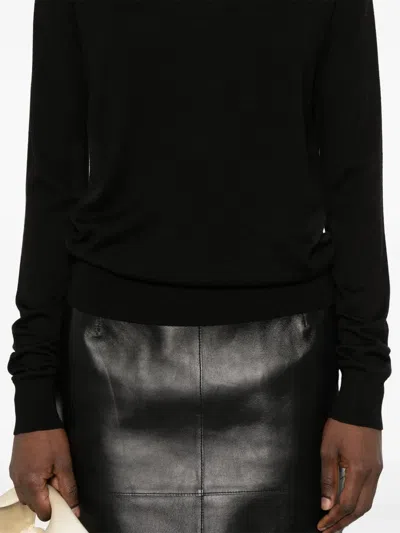 Totême Crewneck Knit Long Sleeves In Black