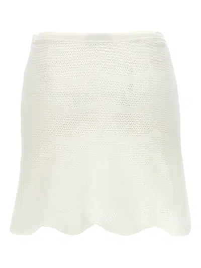 Tom Ford Crochet Mini Skirt With Elastic Waistband In White