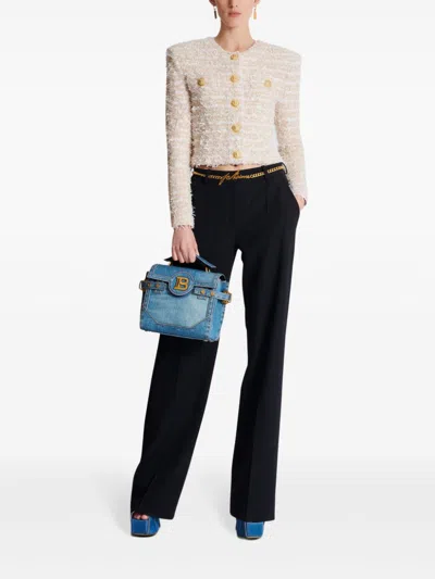 Balmain Cropped Jacket In Neutral