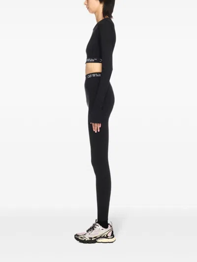 Off-white Off White Cropped Top With Logo Band In Black