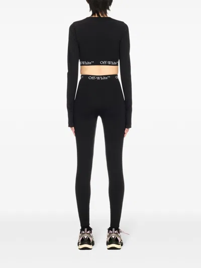 Off-white Off White Cropped Top With Logo Band In Black