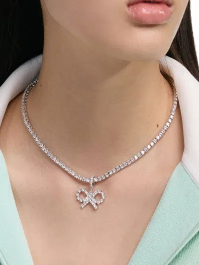 Self-portrait Crystal Bow Tennis Necklace
