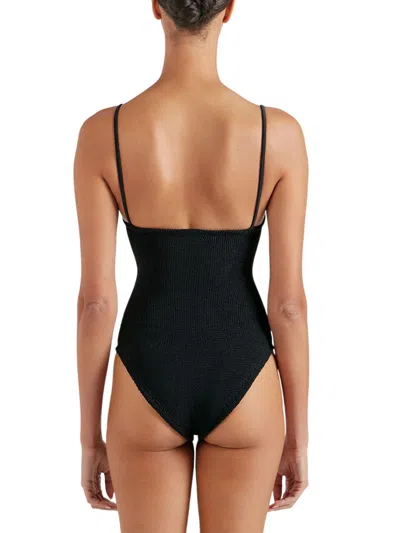 Hunza G Crystal Swim With Tonal Hoops In Black