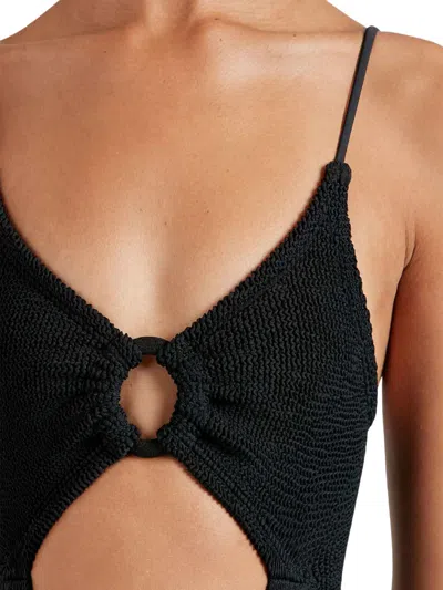 Hunza G Crystal Swim With Tonal Hoops In Black