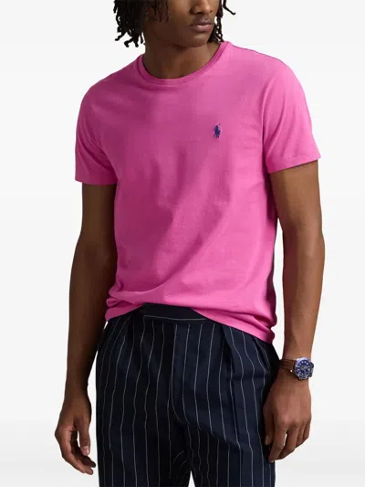 Polo Ralph Lauren Custom Slim Fit Jersey T-shirt Clothing In Pink