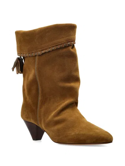 Isabel Marant Dalby Tasseled Leather-trimmed Suede Ankle Boots