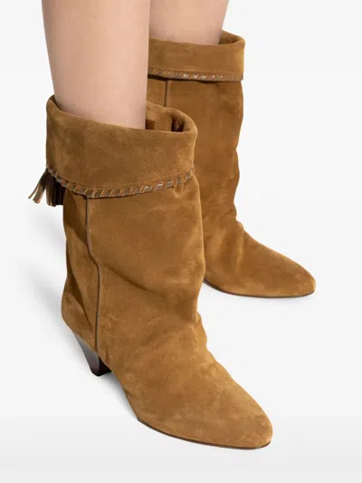 Isabel Marant Dalby Tasseled Leather-trimmed Suede Ankle Boots