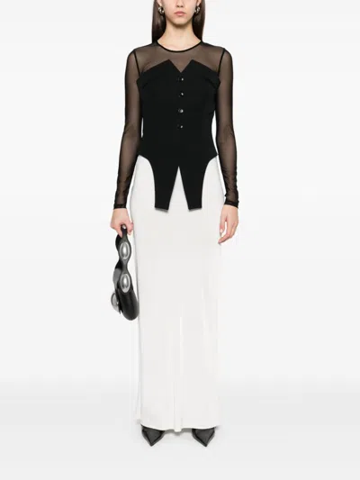 Alexander Wang Deconstructed Wool Vest Top Clothing In Black