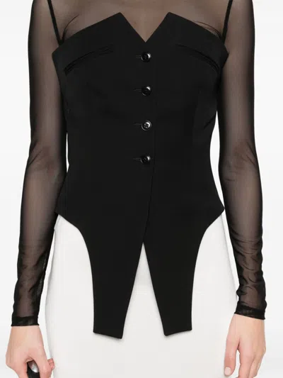 Alexander Wang Deconstructed Wool Vest Top Clothing In Black