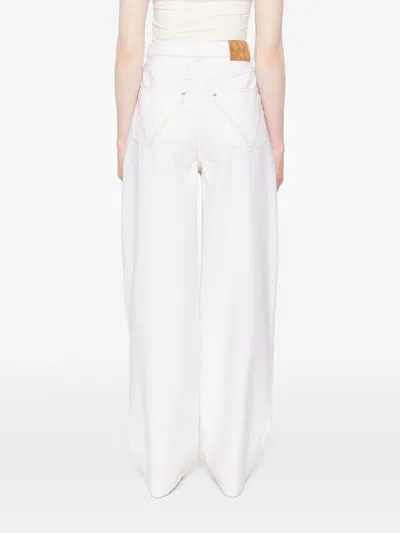 Bottega Veneta Denim Wide Leg Trousers Clothing In White