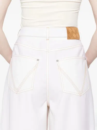 Bottega Veneta Denim Wide Leg Trousers Clothing In White