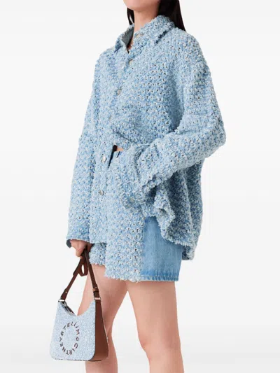 Stella Mccartney Denim Shorts With Frayed Texture And Pockets