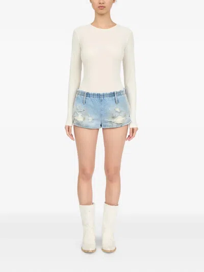 Mm6 Maison Margiela Denim Shorts In Blue