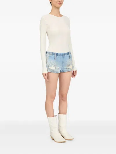 Mm6 Maison Margiela Denim Shorts In Blue