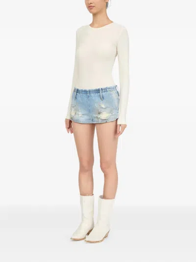 Mm6 Maison Margiela Denim Shorts In Blue