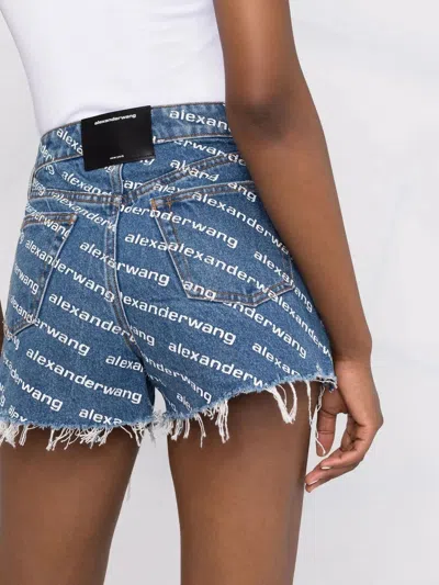 Alexander Wang Bite Logo Cotton Denim Shorts