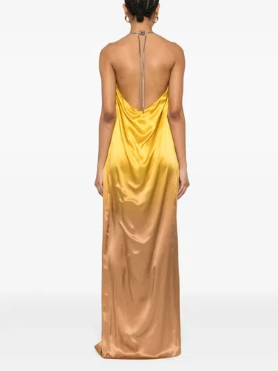 Max Mara Halter Neckline Backless Dress In Multi