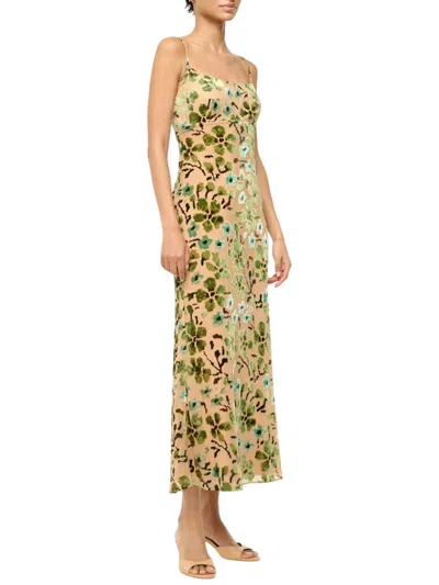 Staud Dianna Dress Moss Floral Tapestry In Multi