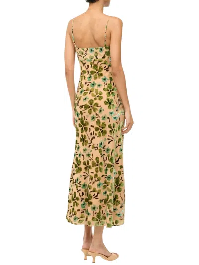 Staud Dianna Dress Moss Floral Tapestry In Multi