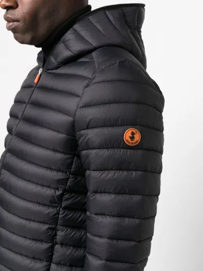 Save The Duck Donald Hooded Puffer Jacket In Black