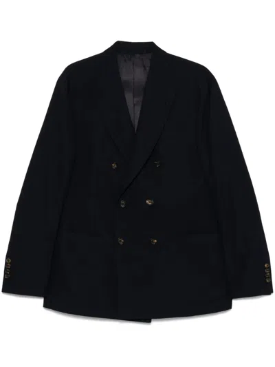 Eleventy Double-breasted Jacket With Notched Lapels In Black