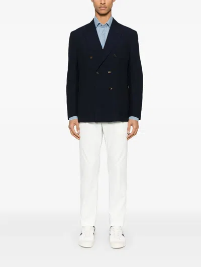 Eleventy Double-breasted Jacket With Notched Lapels In Black