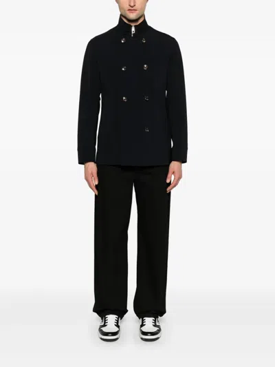 Montecore Double-breasted Black Jacket With Metallic Accents In Black