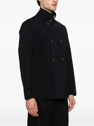 Montecore Double-breasted Black Jacket With Metallic Accents In Black
