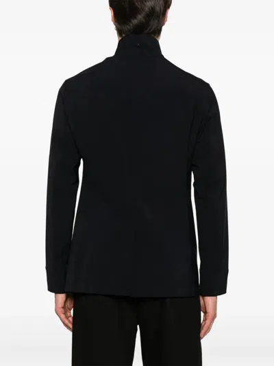 Montecore Double-breasted Black Jacket With Metallic Accents In Black