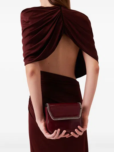 Stella Mccartney Draped Cape Gown In Burgundy