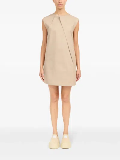 Mm6 Maison Margiela Dress With Cap Sleeves And Pleats