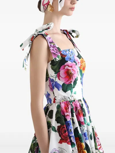 Dolce & Gabbana Floral-print Cotton-blend Poplin Mini Dress