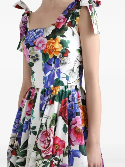 Dolce & Gabbana Floral-print Cotton-blend Poplin Mini Dress