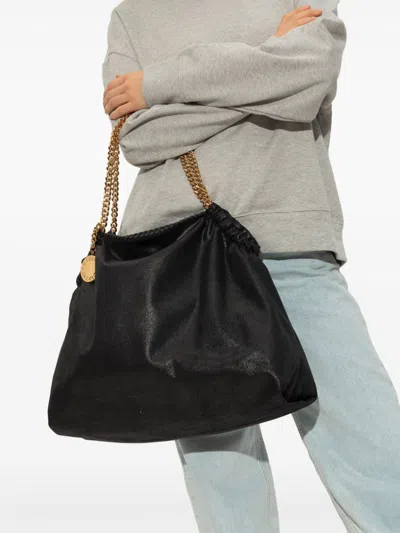Stella Mccartney Eco Shaggy Deer Tote With Gold-colored Chain