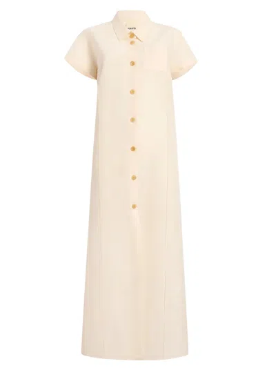 Khaite Effy Silk And Cotton-blend Organza Midi Shirt Dress