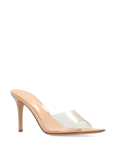 Gianvito Rossi Elle Sandals With 85mm Transparent Strap In Nude