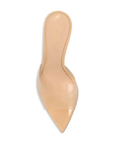 Gianvito Rossi Elle Sandals With 85mm Transparent Strap In Nude