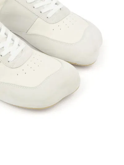 Mm6 Maison Margiela White Leather And Suede Sneaker In White