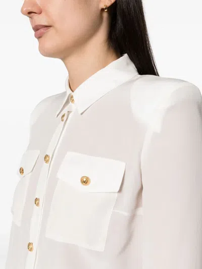 Balmain Embossed-buttons Silk Shirt