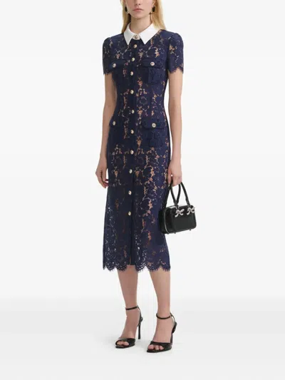 Self-portrait Self Portrait Women Lace Contrast Collar Midi Dress