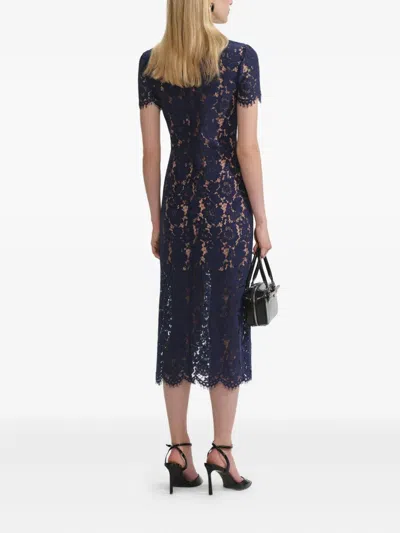 Self-portrait Self Portrait Women Lace Contrast Collar Midi Dress