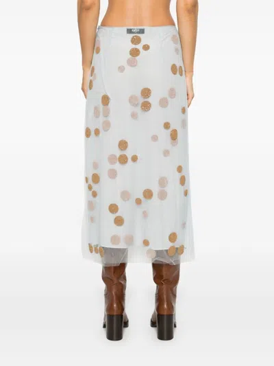 Fendi Tulle Skirt With All-over Macro Polka-dot Motif