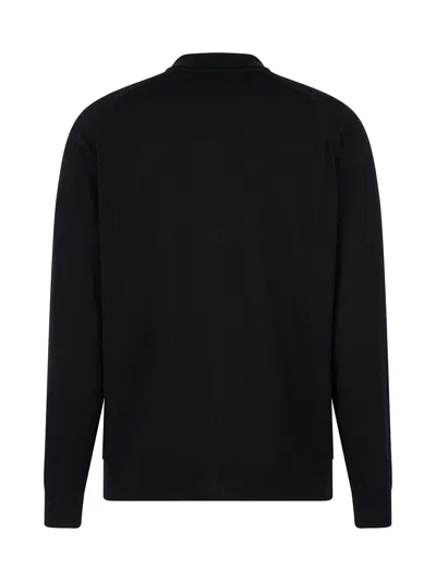 John Smedley Extrafine Polo Cardigan Clothing In Black