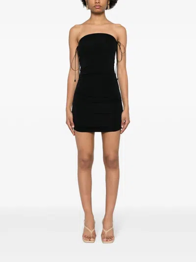 Wolford Fatal Draping Jersey Bodysuit In Black
